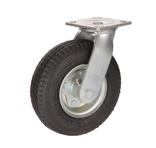 10'' Heavy Duty Black Rubber Pneumatic Tire Swivel Caster Wheels 